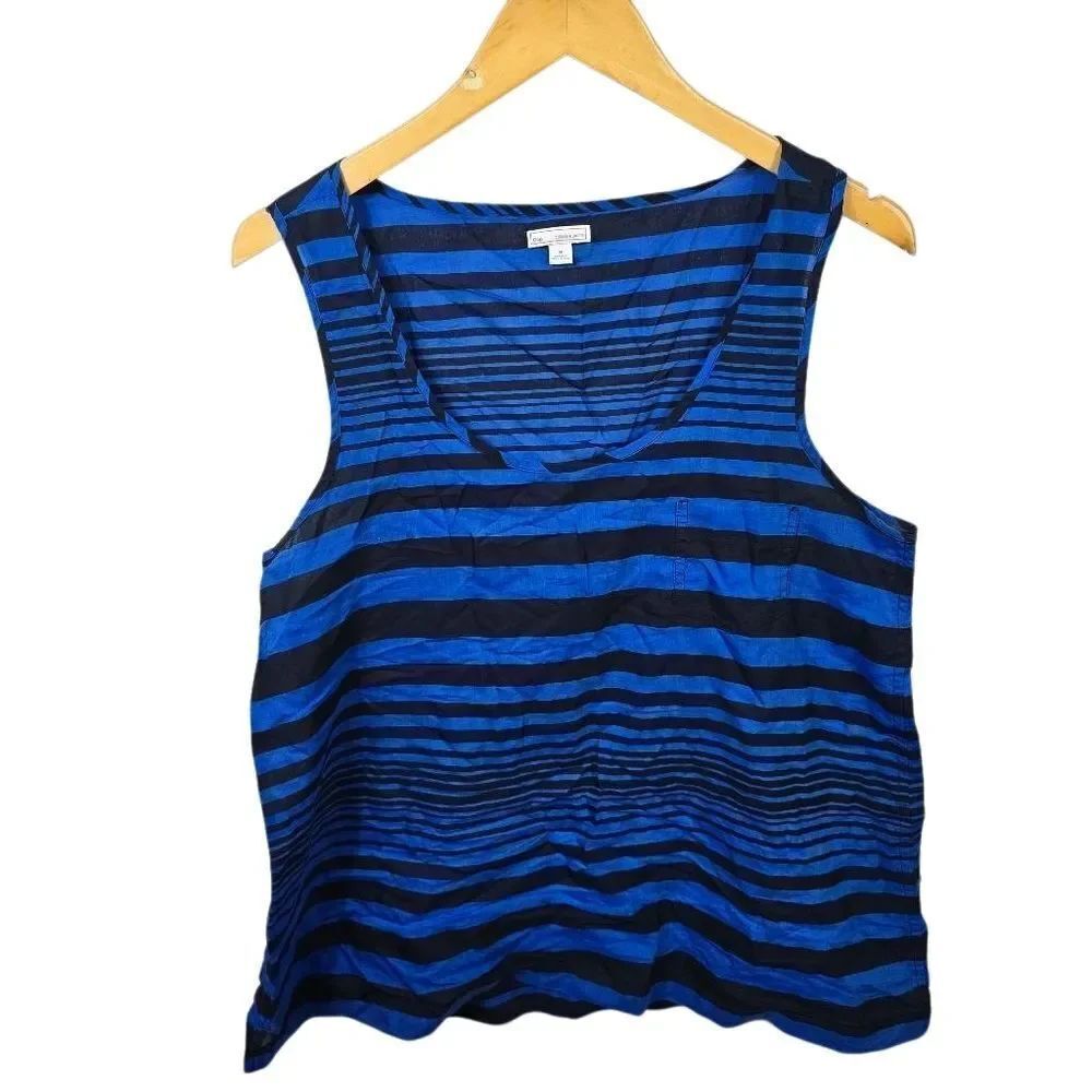 GAP Blue and Black Striped Tank Top